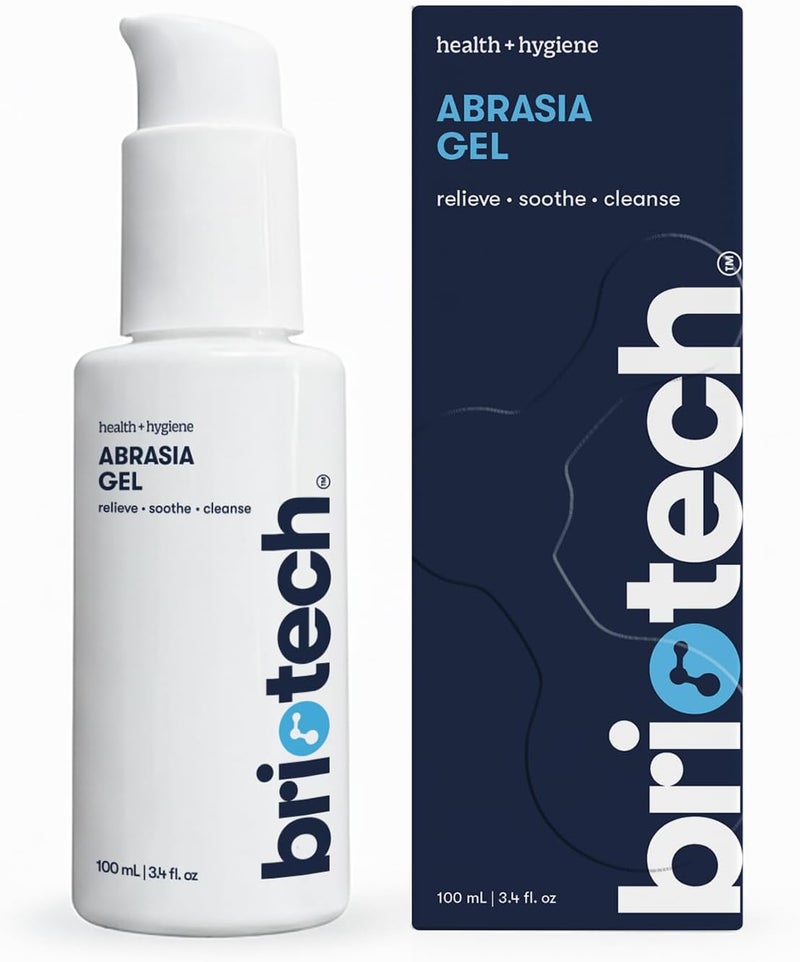 BRIOTECH Abrasia Gel, Hypochlorous Acid Cleanser for Minor Cuts & Scrapes, Vegan HOCl Hydrogel, Quick Dry Irritation Relief, Anti-Itch, Sunburn Discomfort, Antibiotic Free, 3.4 fl oz - Image 1